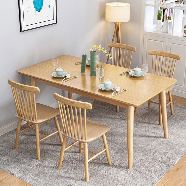 Minimalist Khaki Standard Dining Set Solid Wood Rectangle Shape Dining Set with 4 Legs Table Clearhalo 'Dining Room Sets' 'Dining Tables & Seating' 'dining_room_set' 'furn' 'furn_dining_room_set' 'Furniture' 'furniture_dining_room_set' 'Kitchen & Dining Furniture' 'kitchen&dining_furn' 'kitchen' 1200x1200_56309214-920b-43cc-81aa-f4772b23034b