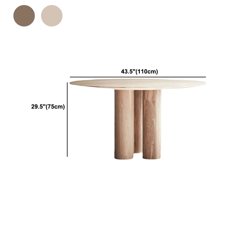 Round Dining Table Modern Wood Color Fixed Table of Pine Solid Wood Clearhalo 'Dining Tables & Seating' 'Dining Tables' 'dining_table' 'furn' 'furn_dining_table' 'Furniture' 'Kitchen & Dining Furniture' 1200x1200_56335274-af5e-47b5-8008-9907daa989b9