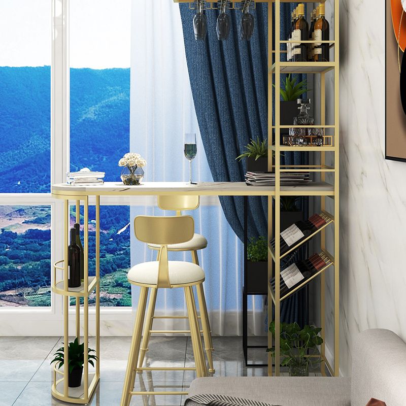 Modern Stone Bar Table Double Pedestal Bar Desk with Storage Shelf Clearhalo 'Bar Furniture' 'Bar Tables' 'bar_tables' 'furn' 'furn_bar_tables' 'Furniture' 'Kitchen & Dining Furniture' 1200x1200_563424bb-0e13-4445-a81b-7c31742c5a4c
