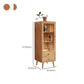 Modernist Cabinet Natural Finish Side Cabinet with Glass Paned