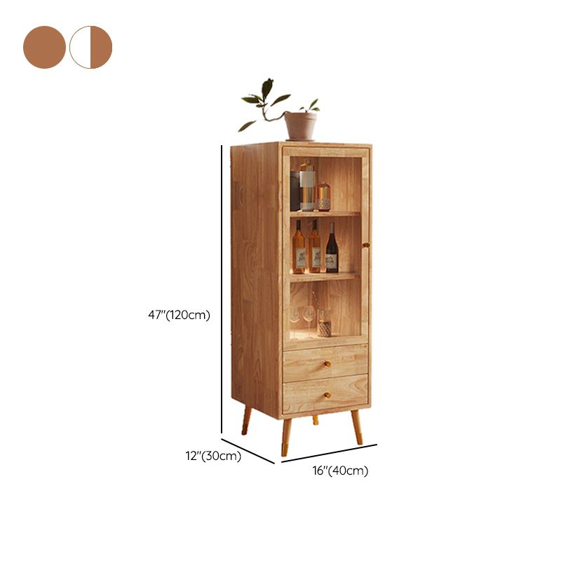 Modernist Cabinet Natural Finish Side Cabinet with Glass Paned