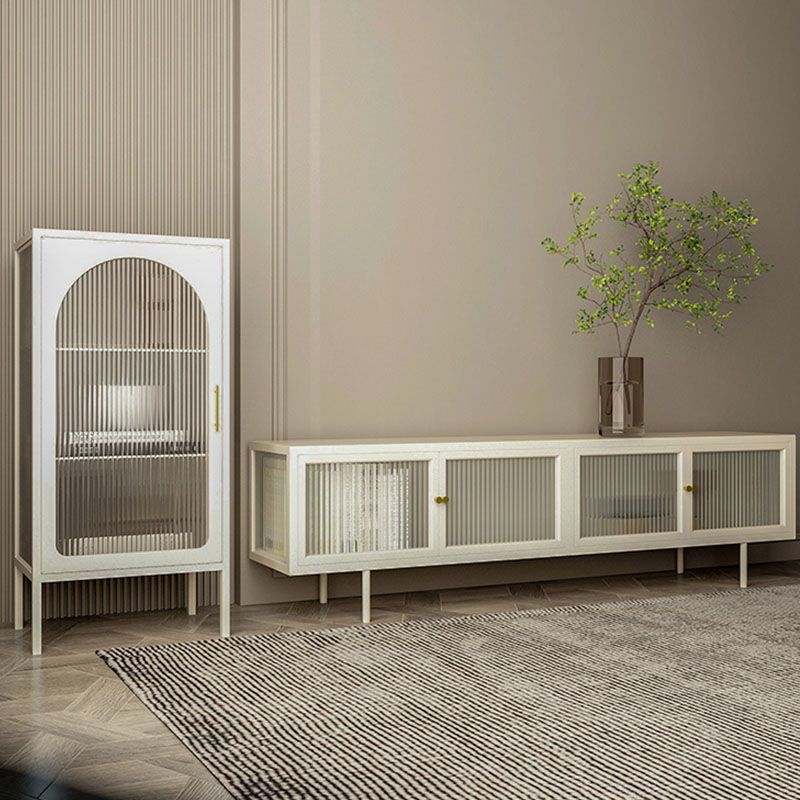19.7" H Industrial 4-Door TV Stand Iron & Glass TV Stand Console Clearhalo 'furn' 'furn_tv_stands_entertainment_centers' 'Furniture' 'Living Room Furniture' 'TV Stands & Entertainment Centers' 'TV Stands & Media Storage Furniture' 'tv_stands_entertainment_centers' 1200x1200_5635cdca-ac00-4799-82c7-fef8fcf68ea6