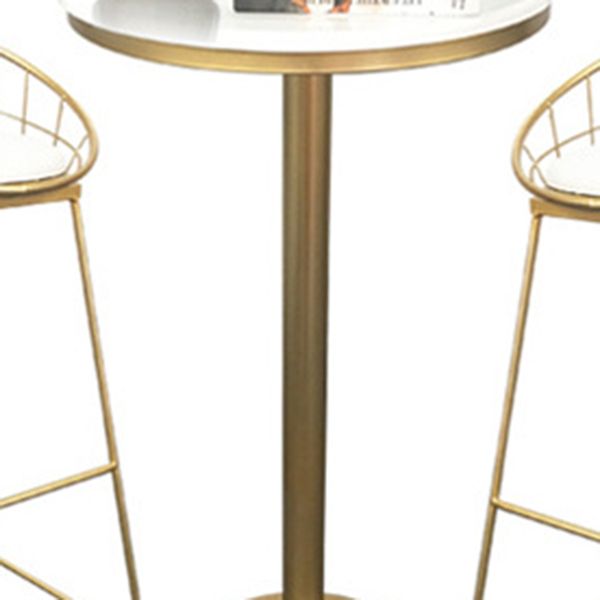 Mesa de pub estilo Glam, mesa de bar con pedestal redondo para uso en interiores