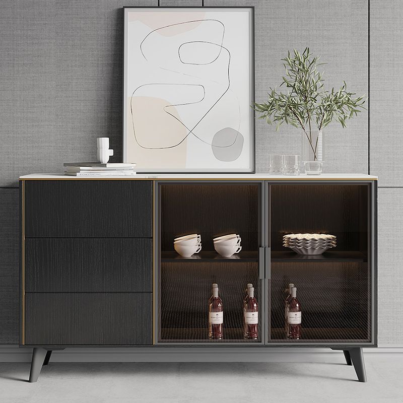 Rittangolo Sinterizzato Sinterite Siete di stoccaggio glam con cassetti e porte