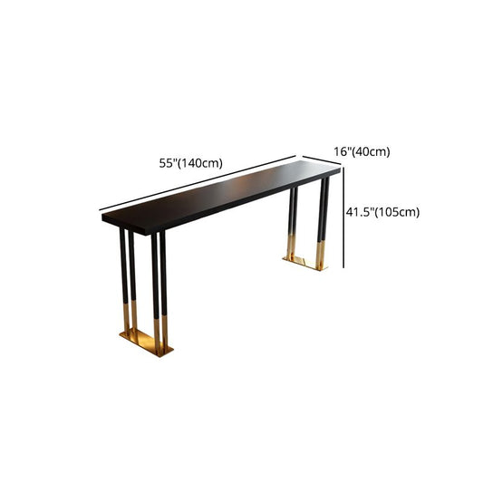 Wood Top Bar Table Traditional Luxury Rectangle Bar Dining Table with Sled Base Clearhalo 'Bar Furniture' 'Bar Tables' 'bar_tables' 'furn' 'furn_bar_tables' 'Furniture' 'furniture_bar_tables' 'Kitchen & Dining Furniture' 1200x1200_56391797-8d49-48f1-b52b-78e2b5ad051c