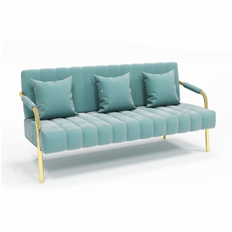 Glam Velvet 3-seat Sofa with Sewn Pillow Back 22" Wide 28" High Clearhalo 'furn' 'furn_sofas' 'Furniture' 'furniture_sofas' 'kitchen' 'kitchen_sofas' 'Living Room Furniture' 'Sofa' 'sofas' 1200x1200_5639b3b4-8fcb-485c-a123-6518c5ad666d