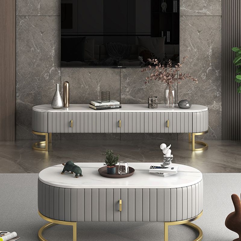 Scandinavian Stone TV Stand Enclosed Storage TV Console with 3 Drawers Clearhalo 'furn' 'furn_tv_stands_entertainment_centers' 'Furniture' 'Living Room Furniture' 'TV Stands & Entertainment Centers' 'TV Stands & Media Storage Furniture' 'tv_stands_entertainment_centers' 1200x1200_5639e576-c9d1-43f2-b926-2718c7e1929e