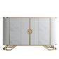 Glamstil Sideboard Marmor Glastüren Seitenbrett mit Schränken