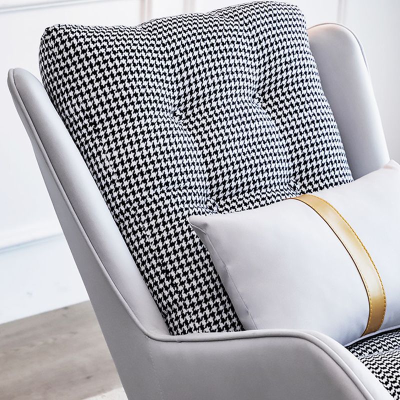 Rocker moderne coussins toufutés Patchwork Tissure Rocking Chaise avec oreiller