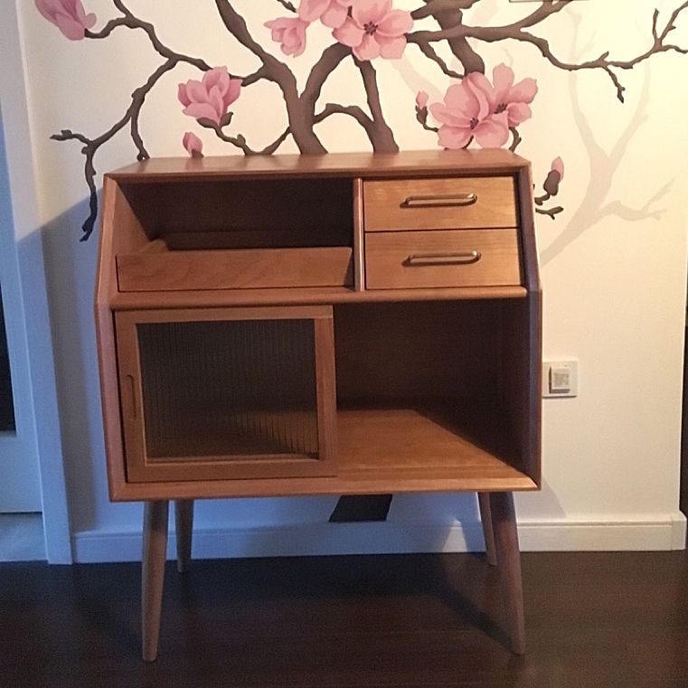 16.5"W√ó38.6"H Sliding Door Dining Server Modern Solid Wood Sideboard Table with 2-drawer Clearhalo 'buffet_sideboard' 'Buffets & Sideboards' 'furn' 'furn_buffet_sideboard' 'Furniture' 'Kitchen & Dining Furniture' 1200x1200_563c07cd-d67c-43e9-8b89-a5c9bfc03579