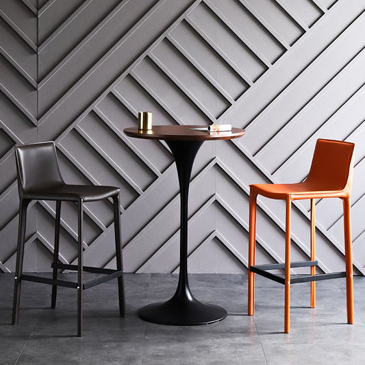 Industrial Metal Bar Table Round Top 41.3"H Pedestal Bistro Table for Cafe and Breakroom Clearhalo 'Bar Furniture' 'Bar Tables' 'bar_tables' 'Furniture' 'furniture_bar_tables' 'Kitchen & Dining Furniture' 'kitchen&dining_furn' 'kitchen' 1200x1200_563c6ead-351d-4ae2-b13b-48a8cb0a68a0