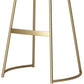 Tabouret de comptoir rond en similicuir moderne, sans dossier, avec repose-pieds