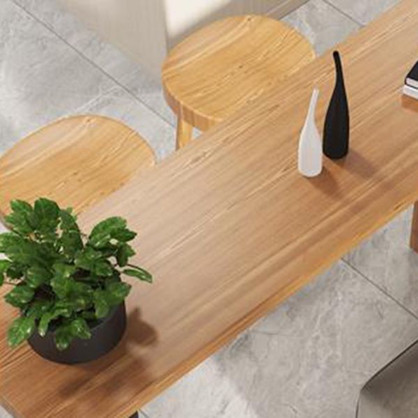 Contemporary Indoor Rectangle Bar Dining Table in Metal and Wood Clearhalo 'Bar Furniture' 'Bar Tables' 'bar_tables' 'furn' 'furn_bar_tables' 'Furniture' 'Kitchen & Dining Furniture' 1200x1200_563d3791-d154-4438-8bde-5c3c82dec25c