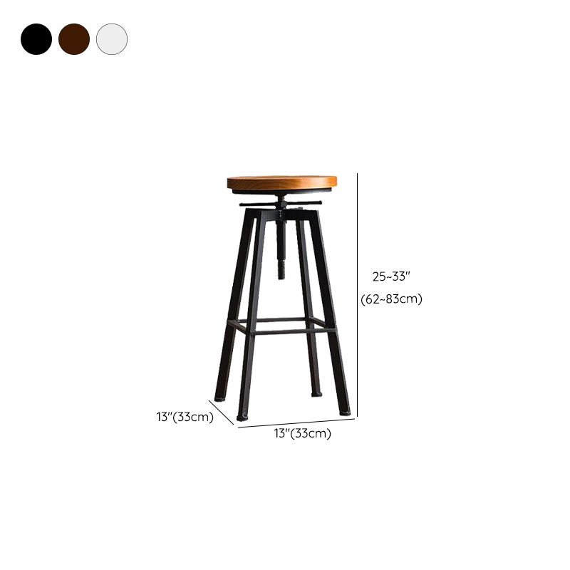 Industrial Elevatable Backless Counter Stool Iron Bar Stool with Pedal for Bar Clearhalo 'Bar Furniture' 'Bar Stools' 'bar_stools' 'furn' 'furn_bar_stools' 'Furniture' 'Kitchen & Dining Furniture' 1200x1200_563f68ea-6a08-4341-8655-bc717c17d9ef