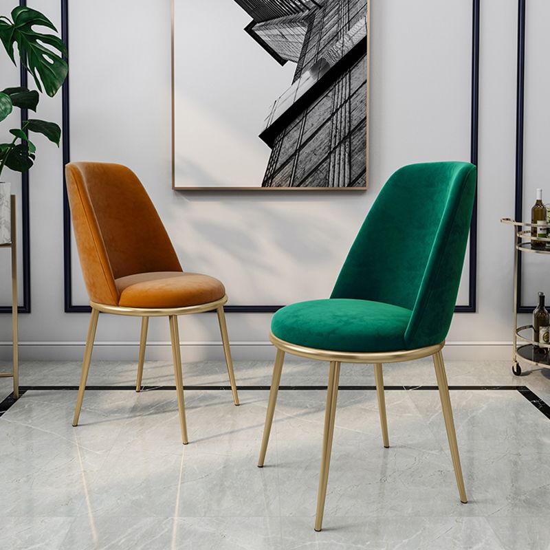 Armless Dining Chairs Glam Style Velvet Side Chairs for Dining Room Clearhalo 'Dining Chairs' 'Dining Tables & Seating' 'dining_chair' 'furn' 'furn_dining_chair' 'Furniture' 'furniture_dining_chair' 'Kitchen & Dining Furniture' 1200x1200_563fef04-664a-4c54-ae0e-9a3ed0fb7cfe