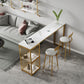 Glam Style Bar Table 42-inch Height Artificial Marble Top Bar Table Clearhalo 'Bar Furniture' 'Bar Tables' 'bar_tables' 'furn' 'furn_bar_tables' 'Furniture' 'furniture_bar_tables' 'Kitchen & Dining Furniture' 1200x1200_56400b61-69a8-4d00-9cdb-bfa59e773f1b