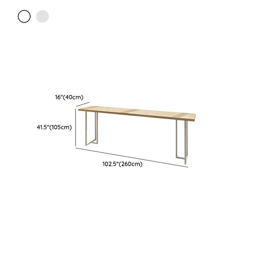 Modern Solid Wood Bistro Bar Table Rectangle Metal Base Bar Table