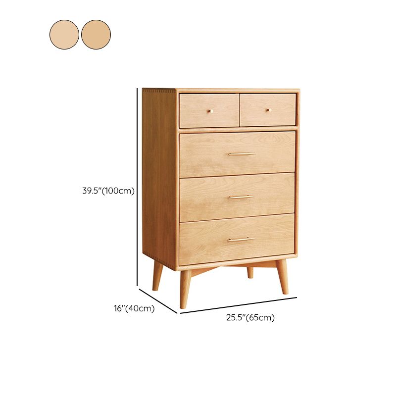 Contemporary Pine Wood Accent Chest 39" Tall Side Cabinet with 5 Drawers Clearhalo 'Cabinets & Chests' 'cabinets_chests' 'furn' 'furn_cabinets_chests' 'Furniture' 'Living Room Furniture' 1200x1200_56419fd1-3353-440e-8620-820ed3743559