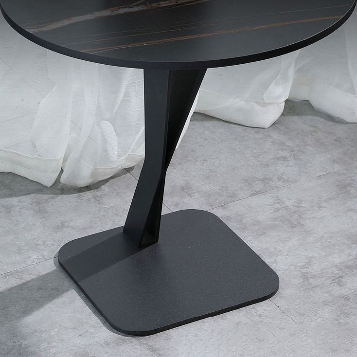 20.47" Tall Contemporary Style Side End Table Metal Pedestal Round Sofa Side Accent Table