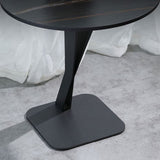 20.47" Tall Contemporary Style Side End Table Metal Pedestal Round Sofa Side Accent Table