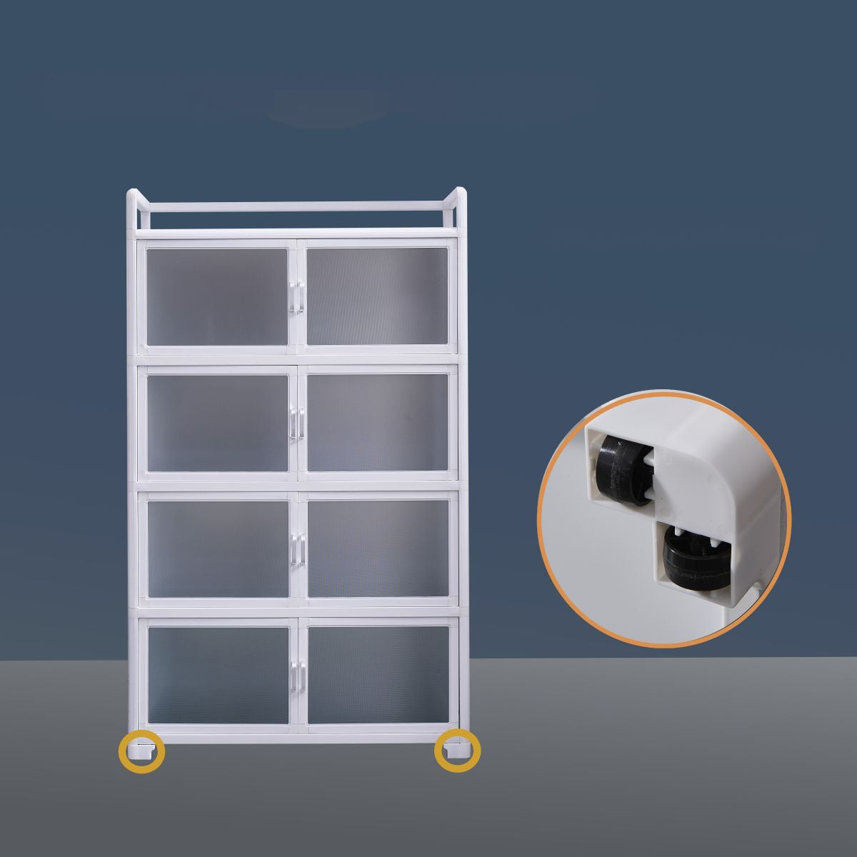 Contemporary Metal Dining Server White Kitchen Cabinets with Glass Doors Clearhalo 'buffet_sideboard' 'Buffets & Sideboards' 'furn' 'furn_buffet_sideboard' 'Furniture' 'furniture_buffet_sideboard' 'Kitchen & Dining Furniture' 1200x1200_56452418-69db-4bf5-a52b-f63785a50625