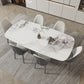Designer Style Sintered Stone Top Dining Set E 1/2/3/5/7 Pieces Dining Table with Chairs Clearhalo 'Dining Room Sets' 'Dining Tables & Seating' 'dining_room_set' 'furn' 'furn_dining_room_set' 'Furniture' 'furniture_dining_room_set' 'Kitchen & Dining Furniture' 1200x1200_5645d956-5f51-4da0-af3e-02fa1f2761ba
