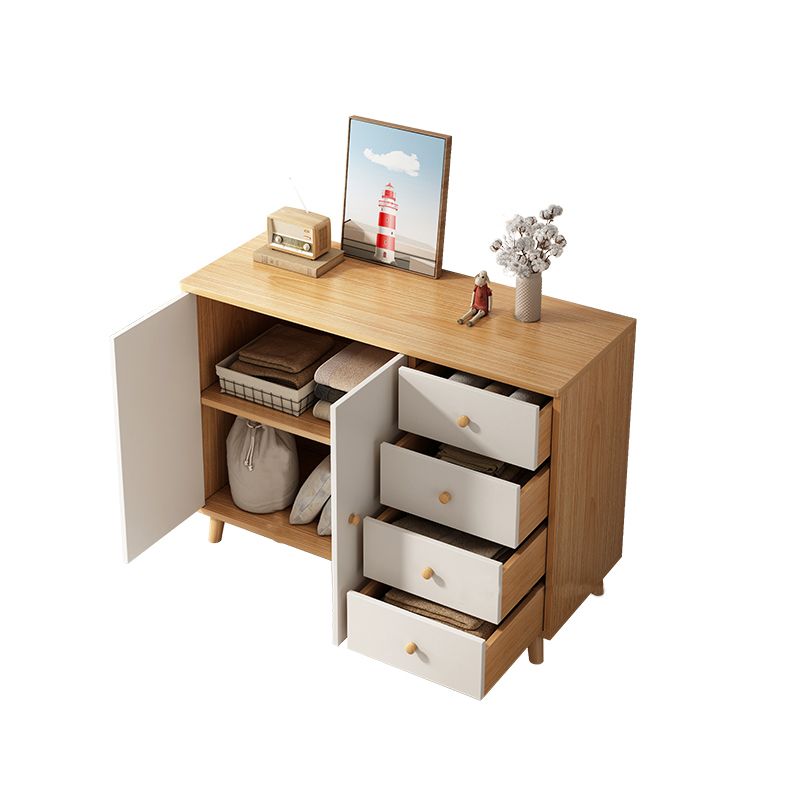 Modern Rectangle Storage Cabinet with Drawer Wooden Accent Cabinet
