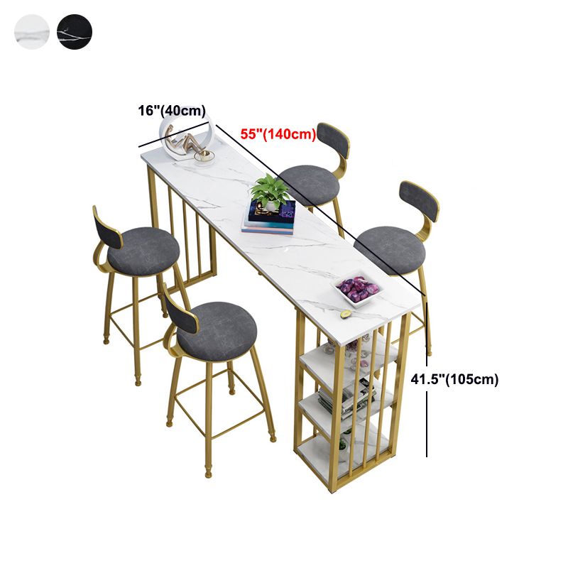 Marble Color Top Bar Table 42-inch Height Glam Style Bistro Table Clearhalo 'Bar Furniture' 'Bar Tables' 'bar_tables' 'furn' 'furn_bar_tables' 'Furniture' 'Kitchen & Dining Furniture' 1200x1200_56496420-1759-4a3e-ae04-dc2fef6c6868