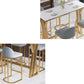 Rectangle Stone Top Table Glam Style Bistro Pub Table with Metal Base Clearhalo 'Bar Furniture' 'Bar Tables' 'bar_tables' 'furn' 'furn_bar_tables' 'Furniture' 'Kitchen & Dining Furniture' 1200x1200_564a14c3-8238-4289-a958-0e81b97987c1
