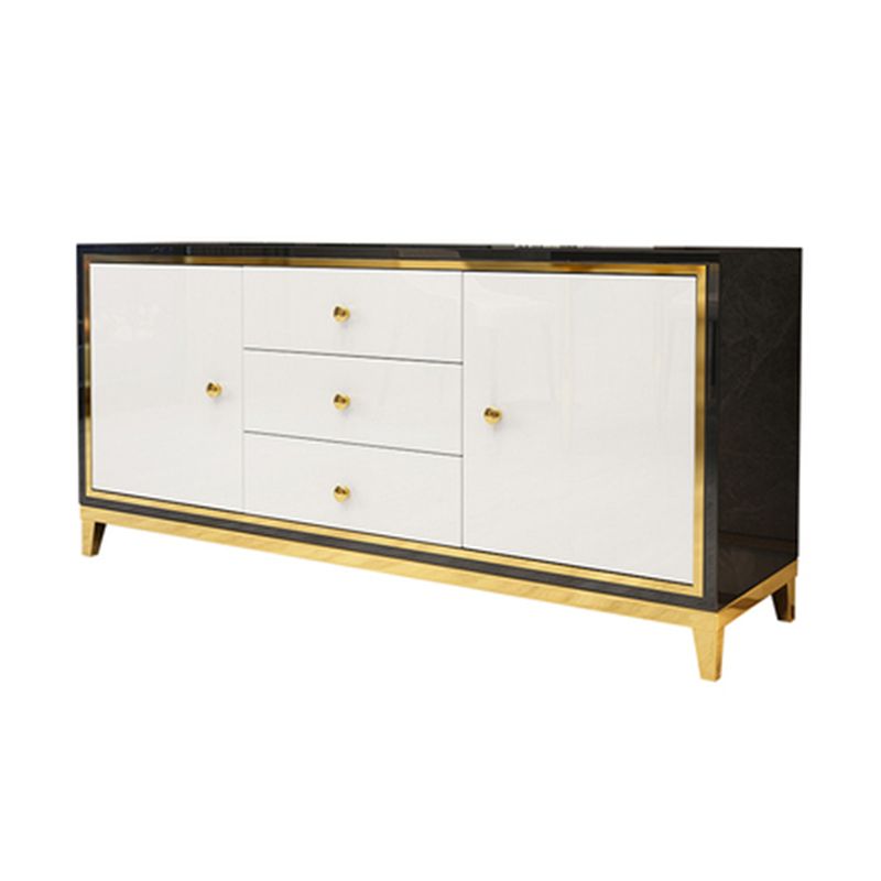 Glam Cabinets Mirrored Buffet 3 Drawers and 2 Doors Buffet Sideboard Clearhalo 'buffet_sideboard' 'Buffets & Sideboards' 'furn' 'furn_buffet_sideboard' 'Furniture' 'Kitchen & Dining Furniture' 1200x1200_564aa78e-5ea7-4273-9740-dbf260f14659