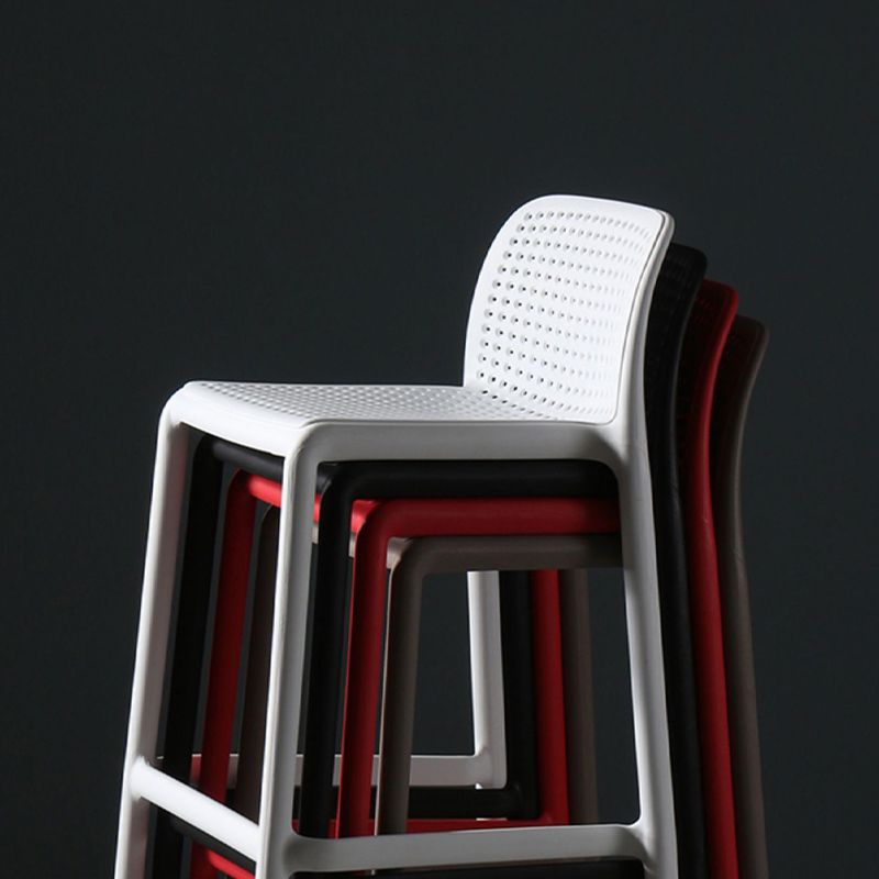 Scandinavian Plastic Barstool Plastic Counter Stool Rectangle Seat in Matte Finish Clearhalo 'Bar Furniture' 'Bar Stools' 'bar_stools' 'furn' 'furn_bar_stools' 'Furniture' 'Kitchen & Dining Furniture' 1200x1200_564b7734-e0c7-4551-b63d-6c8933dfcef5
