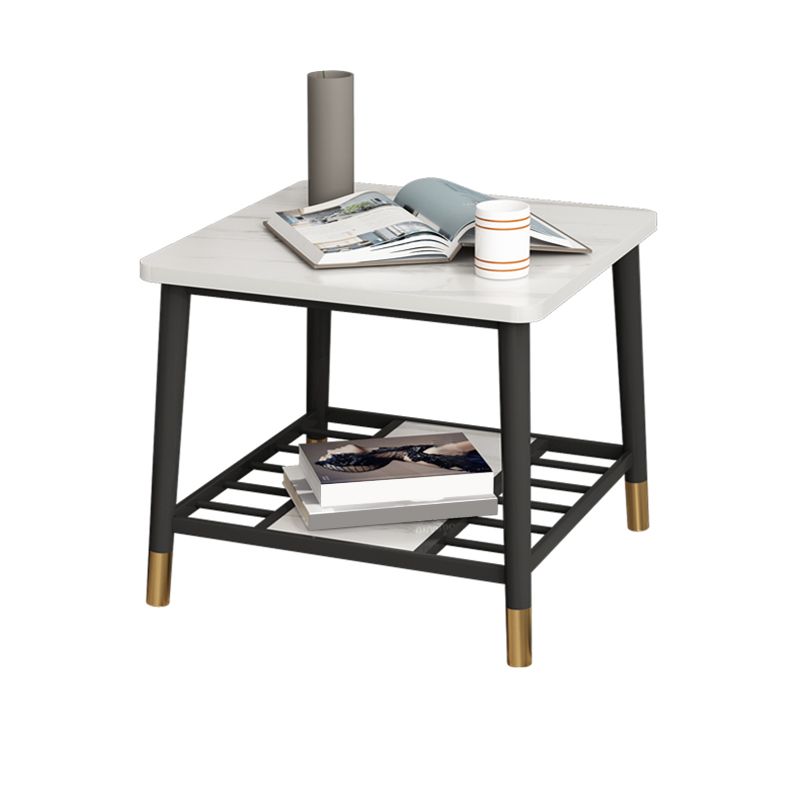 4 Legs Metal End Table Luxurious Stone Top Side End Snack Table Clearhalo 'Coffee & Accent Tables' 'End & Side Tables' 'end_side_tables' 'furn' 'furn_end_side_tables' 'Furniture' 'Living Room Furniture' 1200x1200_564c4ab5-dcd3-416d-86a5-f97dd84f952e