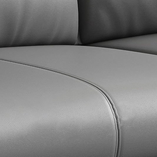 Modern Style Gray Leather Sofa Flared Arm Loose Back Sofa with Pillows Clearhalo 'furn' 'furn_sofas' 'Furniture' 'Living Room Furniture' 'Sofa' 'sofas' 1200x1200_564c7f35-e69a-4d57-a3af-073bf04be049