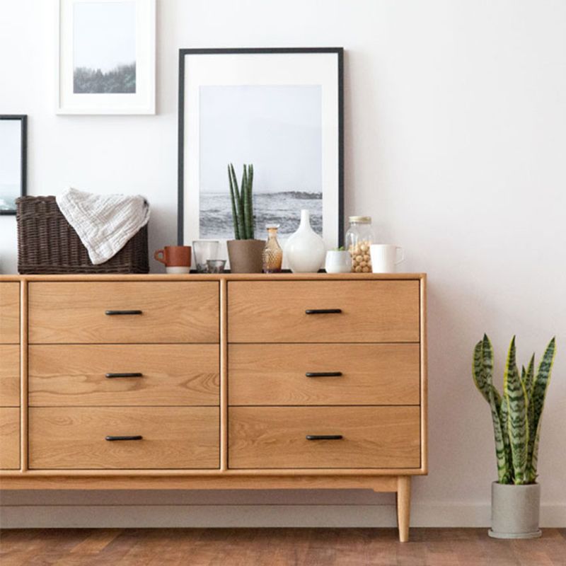 Modern Chest Rectangle 9 - Drawer Bar Pulls Solid Wood Straight Legs Accent Chest Clearhalo 'Cabinets & Chests' 'cabinets_chests' 'furn' 'furn_cabinets_chests' 'Furniture' 'Living Room Furniture' 1200x1200_564e19fb-c9bf-4d18-ac1b-b0f2da100acc