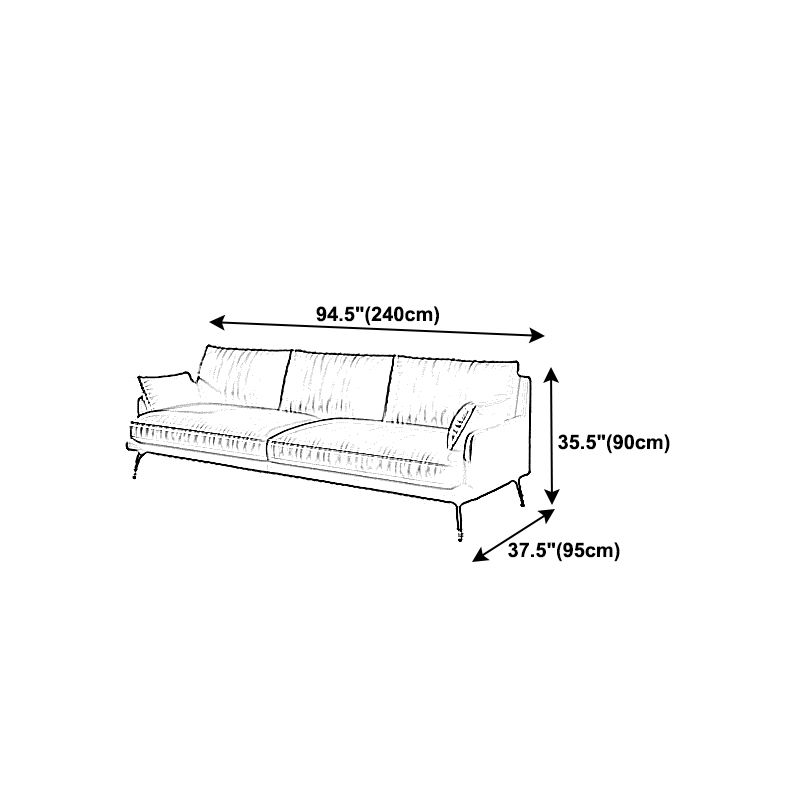 Modern Pillow Top Arm Settee Furniture with Pillows Dark Brown Sofa and Chaise Clearhalo 'furn' 'furn_sectionals' 'Furniture' 'furniture_sectionals' 'kitchen' 'kitchen_sectionals' 'Living Room Furniture' 'Sectionals' 1200x1200_564ea65b-9ad0-48c2-b843-4b5e665af523