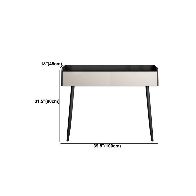 Conjunto de taburetes de tocador de metal de toadores de piedra contemporáneos con 2 cajones