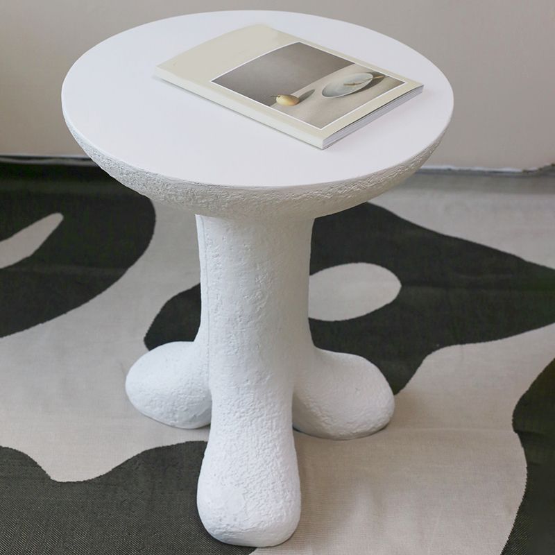 Tavolo d'angolo bianco Tavola unica a 3 gambe, 19,7 "w x 19,7" d x 24 "h