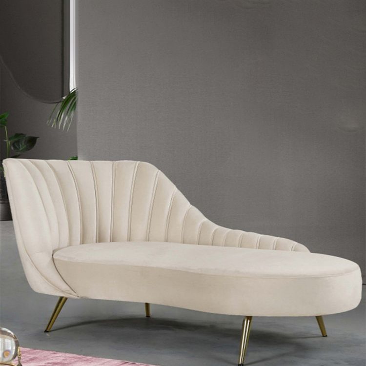 Glam Style Upholstered Cushioned Velvet Rolled Arms Chaise Lounge Clearhalo 'Chairs & Seating' 'Chaise Lounge' 'chaise_lounge' 'furn' 'furn_chaise_lounge' 'Furniture' 'Living Room Furniture' 1200x1200_5650aabb-0f2a-46bb-b89f-e090c31e0515