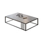 Square/Rectangle Slate Frame 1 Coffee Table Modern Grey and Black Table