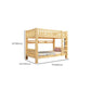 Cama litera de madera sólida cama de madera de goma contemporánea con cabecera