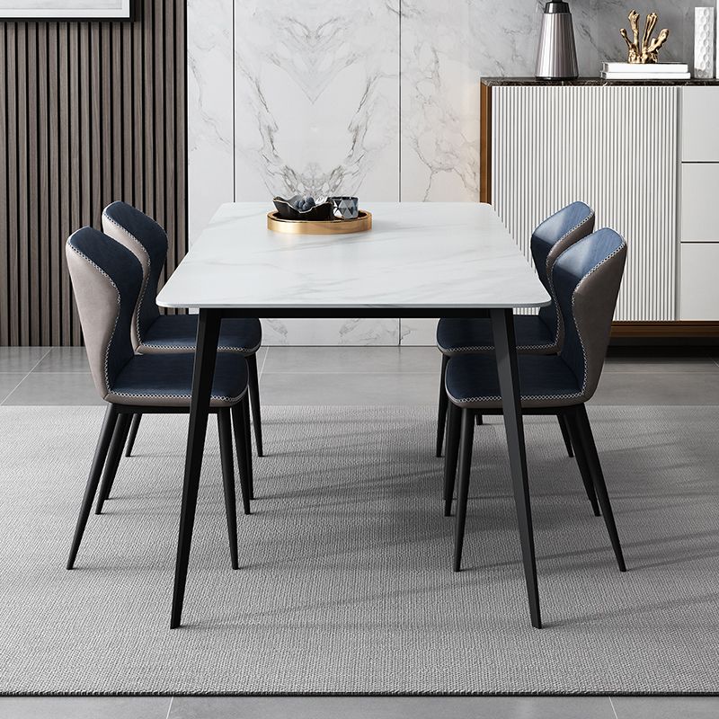 White Stone Dining Table Industrial Rectangle Dining Table for Dining Room Clearhalo 'Dining Tables & Seating' 'Dining Tables' 'dining_table' 'furn' 'furn_dining_table' 'Furniture' 'Kitchen & Dining Furniture' 1200x1200_56517c05-8fc9-4c21-a357-e63a0b1f108d