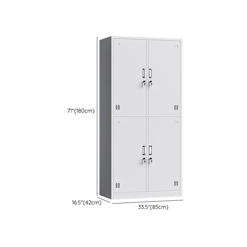 Metal Modern Hinged Door Cabinet Grey Storage Cabinet for Home Clearhalo 'Armoires & Wardrobes' 'armoires_wardrobes' 'Bedroom Furniture' 'furn' 'furn_armoires_wardrobes' 'Furniture' 1200x1200_56519487-9295-48d7-b792-0cf6ae28c72c