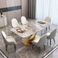 Luxury Sintered Stone Top Dining Set Rectangle 1/4/5/7 Pieces Kitchen Table with Chairs Clearhalo 'Dining Room Sets' 'Dining Tables & Seating' 'dining_room_set' 'Furniture' 'furniture_dining_room_set' 'Kitchen & Dining Furniture' 1200x1200_56546e04-9cc4-4937-afdf-771a0165b8e4