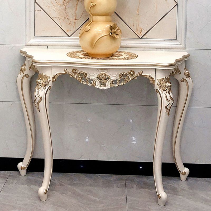 Sala vittoriana 4 gambe in legno in legno in legno di accento console di luna