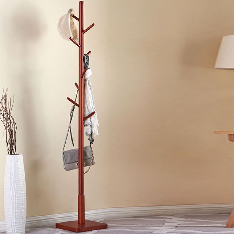 Árbol de salón independiente moderno, 69 "Tuber de madera maciza de madera con gancho de madera