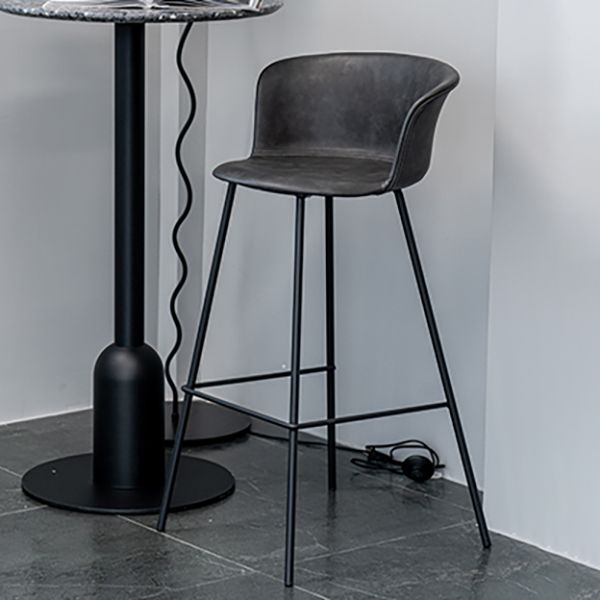 Indoor Leather Bar & Counter Stool Industrial Footrest Low Back Bucket Counter Chair Clearhalo 'Bar Furniture' 'Bar Stools' 'bar_stools' 'furn' 'furn_bar_stools' 'Furniture' 'Kitchen & Dining Furniture' 1200x1200_565a5941-c215-42aa-b596-796bdf0828fa