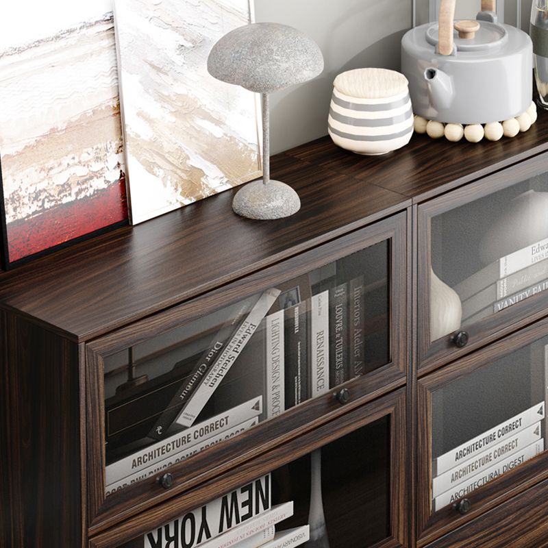 Contemporary Manufactured Wood Vertical Bookcase with Glass Doors Clearhalo 'Bookcases' 'furn' 'furn_bookcases' 'Furniture' 'furniture_bookcases' 'kitchen' 'kitchen_bookcases' 'Living Room Furniture' 'Office Furniture' 1200x1200_565a6cb0-db11-46db-bbd0-b0b3b163e3c1