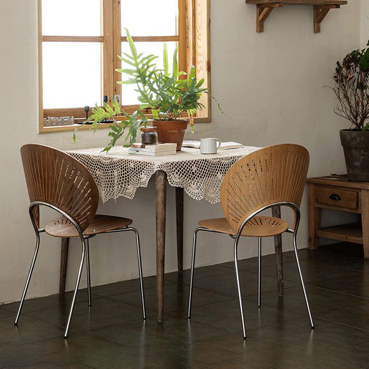 Contemporary Metal Dining Room Chairs Wood Dining Armless chairs for Home Use Clearhalo ' kitchen&dining_furn' 'Dining Chairs' 'Dining Tables & Seating' 'dining_chair' 'furn' 'furn_dining_chair' 'Furniture' 'furniture_dining_chair' 'Kitchen & Dining Furniture' 'kitchen' 1200x1200_565acbc5-3d88-467b-a95d-b5518f7c7b27