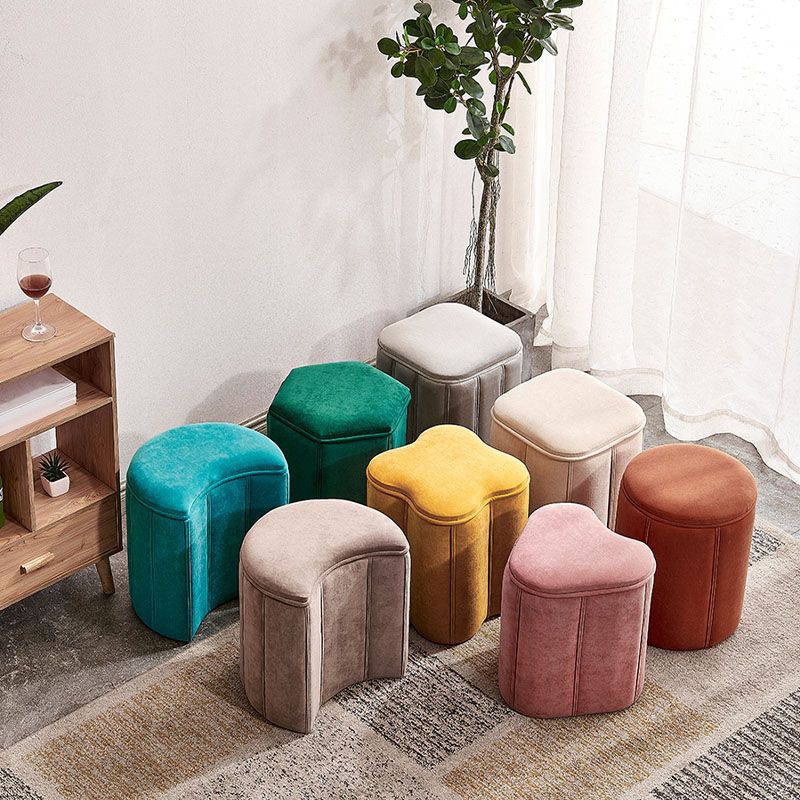 Solid Color Fabric Standard Stool Modern Simple Moon Upholstered Footstool Clearhalo 'furn' 'furn_ottomans_poufs' 'Furniture' 'Living Room Furniture' 'Ottomans & Poufs' 'ottomans_poufs' 1200x1200_565d173c-46e2-402b-aedc-ad04d74615a2
