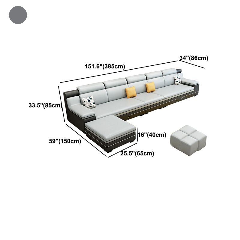 Section des meubles de mélanges de faux cuir et de coton contemporains